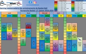 Planning Hebdomadaire Des Entrainements