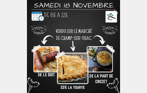 Vente de Diots, Crozets et Tourtes