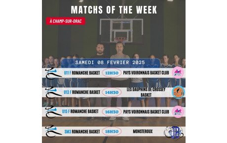 Matchs of the Week - 8 et 9 Février 2025